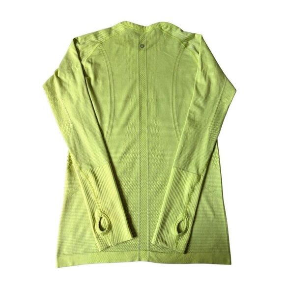 Lululemon Swiftly Tech Long Sleeve Shirt size 8 Heathered Split Pea Neon Green Y - Picture 2 of 11